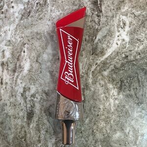 Budweiser Red and Silver Tap Handle